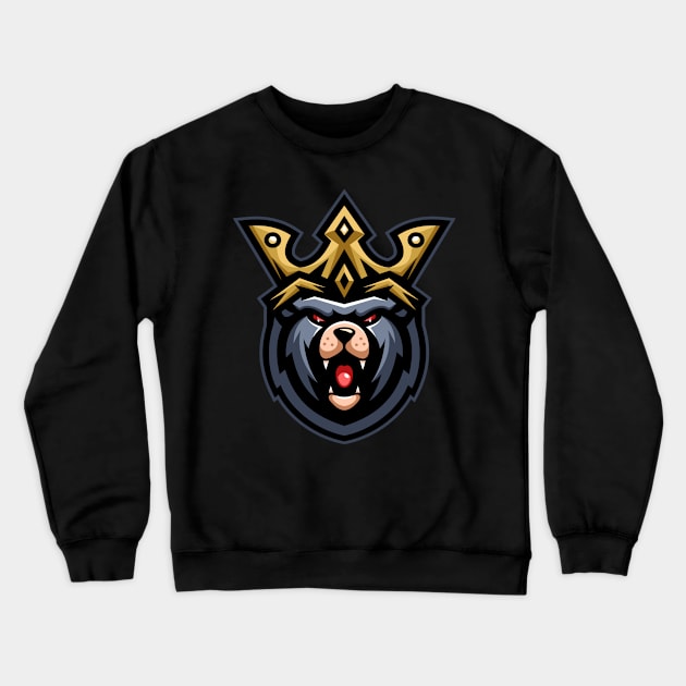 Bear king illustration character Crewneck Sweatshirt by Wawadzgnstuff